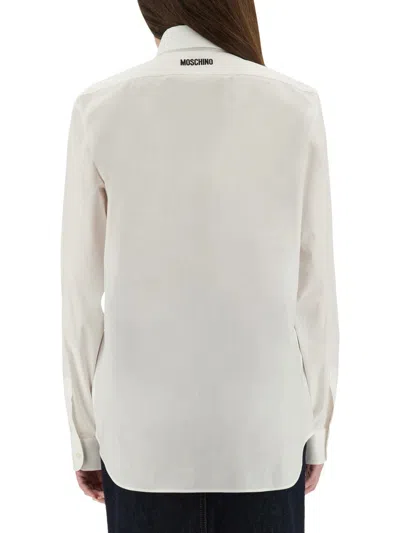 Moschino Couture Shirt With Goose Embroidery In White
