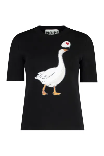 Moschino Couture Short Sleeve Sweater In Black