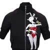 Moschino Side Stripe Zip Up Short Sleeve Jacket - Black In Black
