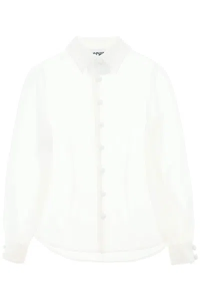 Moschino Couture Silk Shirt For Women | Classic Collar, Button Front, Curved Hem | Regular Fit In White