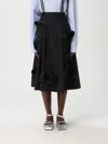 Moschino Stretch-cotton Poplin Midi Skirt In Black