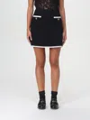 Moschino Heart-button Crepe Skirt With Grosgrain Detail In Schwarz