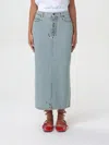 Moschino Women Rivets Denim Skirt In Blau