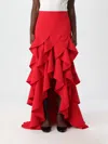 Moschino Asymmetric Skirt With Ruffles In Red