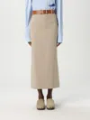 Moschino Wool Twill Skirt Tailored Twist In Neutral