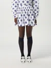 Moschino Couture Ballpoint Pen Polka Dots Pleated Skirt In White