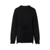 Moschino Oversized Pullover In Carved Wool In Black