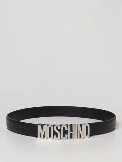 Moschino Couture Smooth Leather Belt In Black