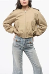 Moschino Couture! Solid Color Cropped Bomber With 2-pockets
