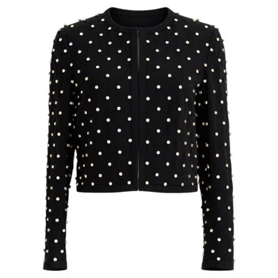 Pre-owned Moschino Couture S/s 2015 Barbie Crystal Embellished Rhinestone Black Jacket