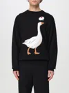Moschino Graphic Print Crewneck Sweater With Ribbed Finish In ブラック