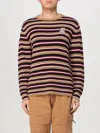 Moschino Brown Virgin Wool Striped Sweater In Bunt