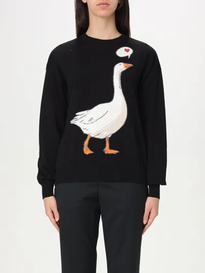 Moschino Long-sleeved Sweater In Black