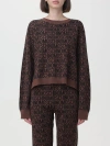 Moschino Logo Jacquard Pullover Sweatshirt In Brown
