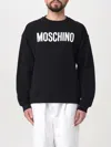Moschino Black Cotton Sweatshirt With Oversized Logo Design In Black