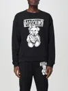 Moschino Teddy Print Cotton Crewneck Sweatshirt In Schwarz