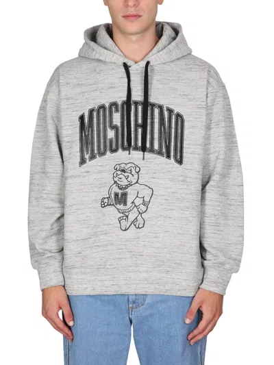 Moschino Couture Sweatshirt With Logo Print In Gray