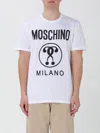 Moschino Cotton T-shirt With Double Question Mark Logo In White