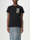 Moschino Teddy Bear Print Organic Cotton T-shirt In Black