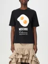 Moschino Black Eggs Print T-shirt In Black