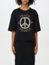 Moschino Pearl Embellisment Black T-shirt In Schwarz