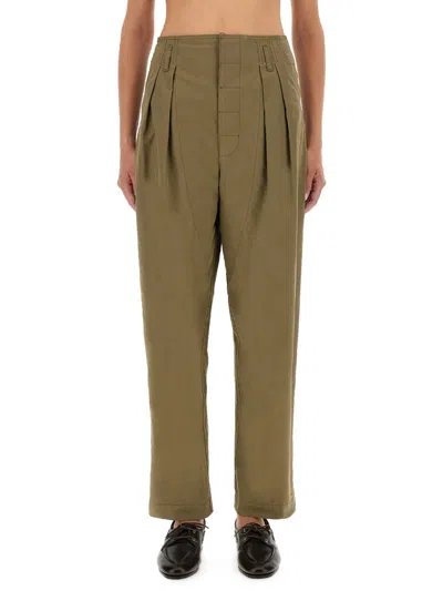 Moschino Couture Tailored Pants With Pleats In Yellow