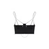 Moschino Stretch Poplin Crop Top With Pearls In Black