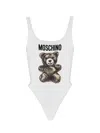 Moschino "teddy Bear" One-piece Swimsuit In White