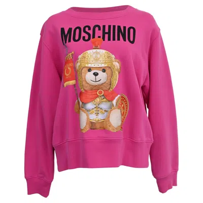Moschino Couture Teddy Bear Oversized Sweatshirt In Pink Cotton