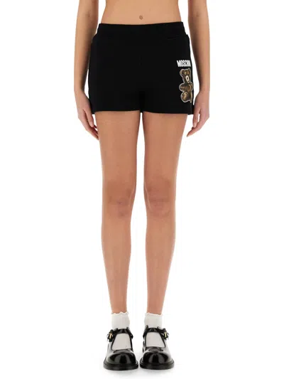 Moschino Couture Teddy Bear Shorts In Black