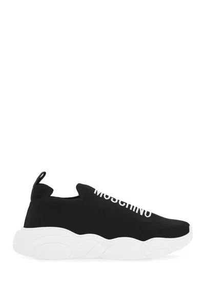 Moschino Men's Teddy Sole Sneaker Socks In Nero