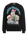 Moschino Black Flintstones Print Cotton Sweatshirt In Black