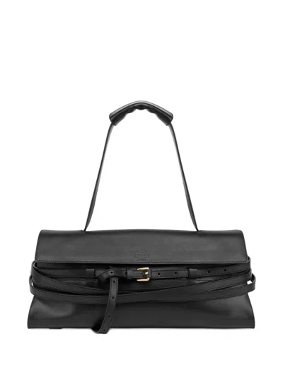 Moschino Tote Bag Shopper Adjustable Strap Buckle Detail In Black
