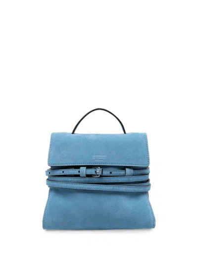 Moschino Couture Tie Me Leather Handbag In Blue