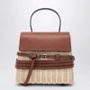 Moschino Tie Mie Bag In Raffia And Leather