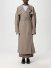 Moschino Cotton Blend Gabardine Long Trench Coat In Beige