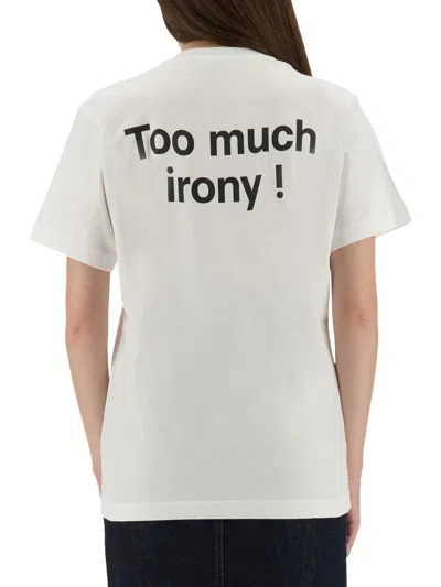 Moschino Couture Tshirt Too Much Irony! In White