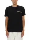 Moschino Logo Ribbon Pocket T-shirt In Black Cotton In Black
