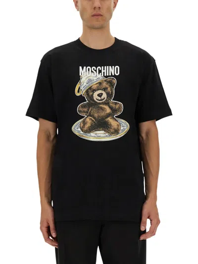 Moschino Couture Tshirt With Print In Black