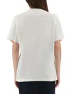 Moschino Embroidered Crew Neck T-shirt In Soft Cotton In White