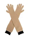Moschino Two-tone Ribbed Long Gloves