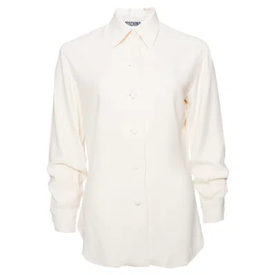 Pre-owned Moschino Couture, Vintage Cream-colored Blouse. In White