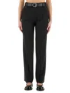 Moschino Straight Fit Wool Pants With Pockets In Black