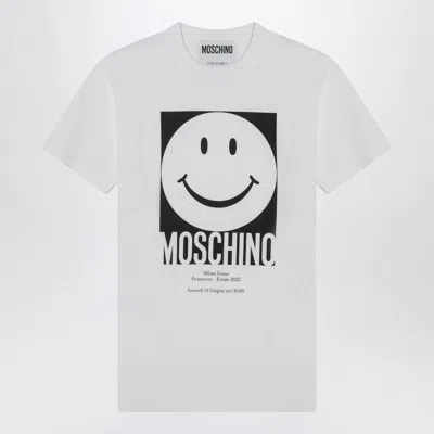 MOSCHINO MOSCHINO COUTURE  WHITE COTTON SMILE T-SHIRT