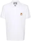 Moschino Short-sleeved Embroidered Polo Shirt In White