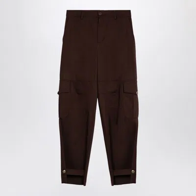 Moschino Wide Cargo Trousers For Women In Brown
