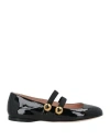 Moschino Couture Woman Ballet Flats Black Size 8 Leather In Black
