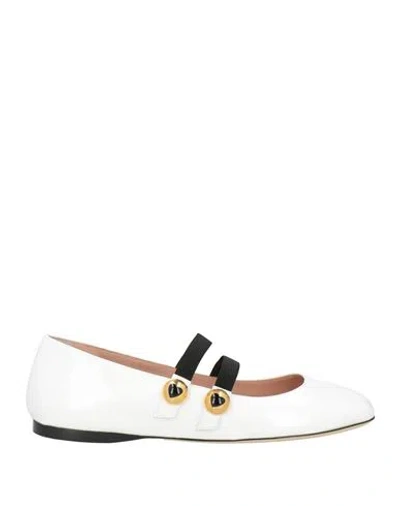 Moschino Couture Woman Ballet Flats White Size 10 Leather