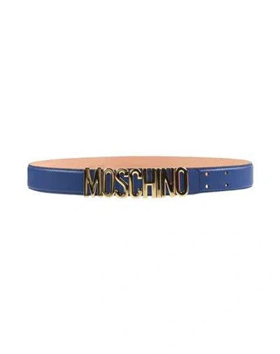 Moschino Couture Woman Belt Blue Size 8 Leather