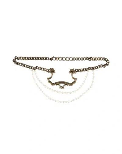 Moschino Couture Woman Belt Bronze Size M Metal In Multi